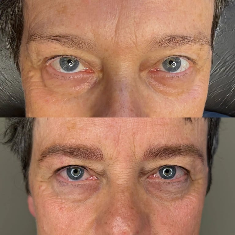 Permanent Make-up Augenbrauen bei reifer Haut vorher nachher