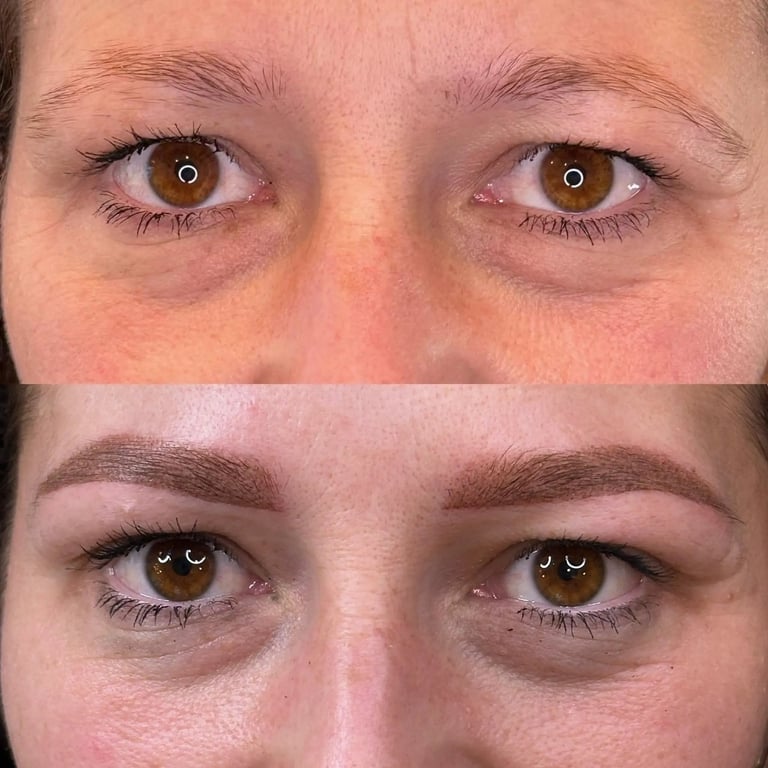 Permanent Make-up Augenbrauen vorher nachher – Dandelion Ästhetik